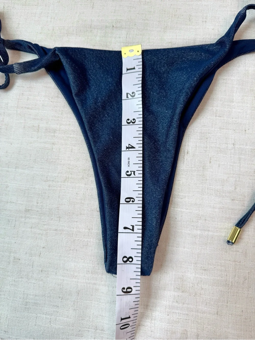 Monday Swimwear Palm Springs Top & Palma Bottom Blue Denim Set M